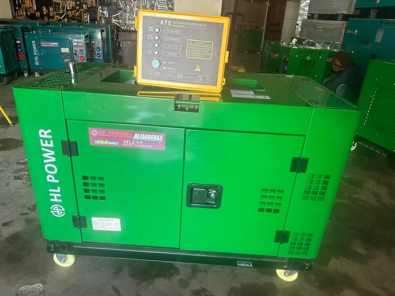 HL Power UK Diesel 15Kva Single/3Phase Silent Generator With ATS - HL15000DS3