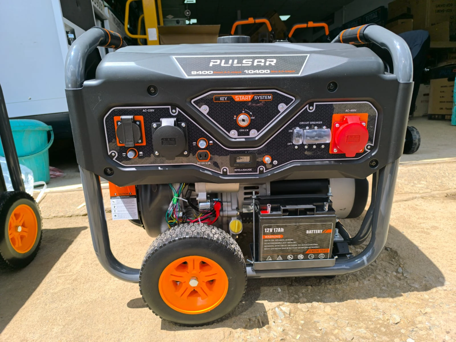 PULSAR 13KVA (DUAL PHASE-BOTH 3PHASE + SINGLE PHASE) Electric start with wheels and trolley