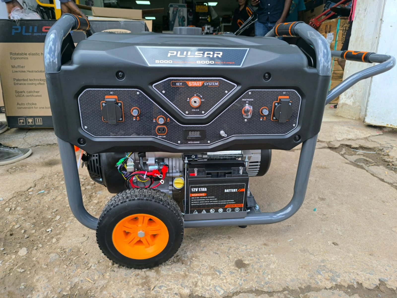 PULSAR 7.5KVA Electric start with wheels and trolley 